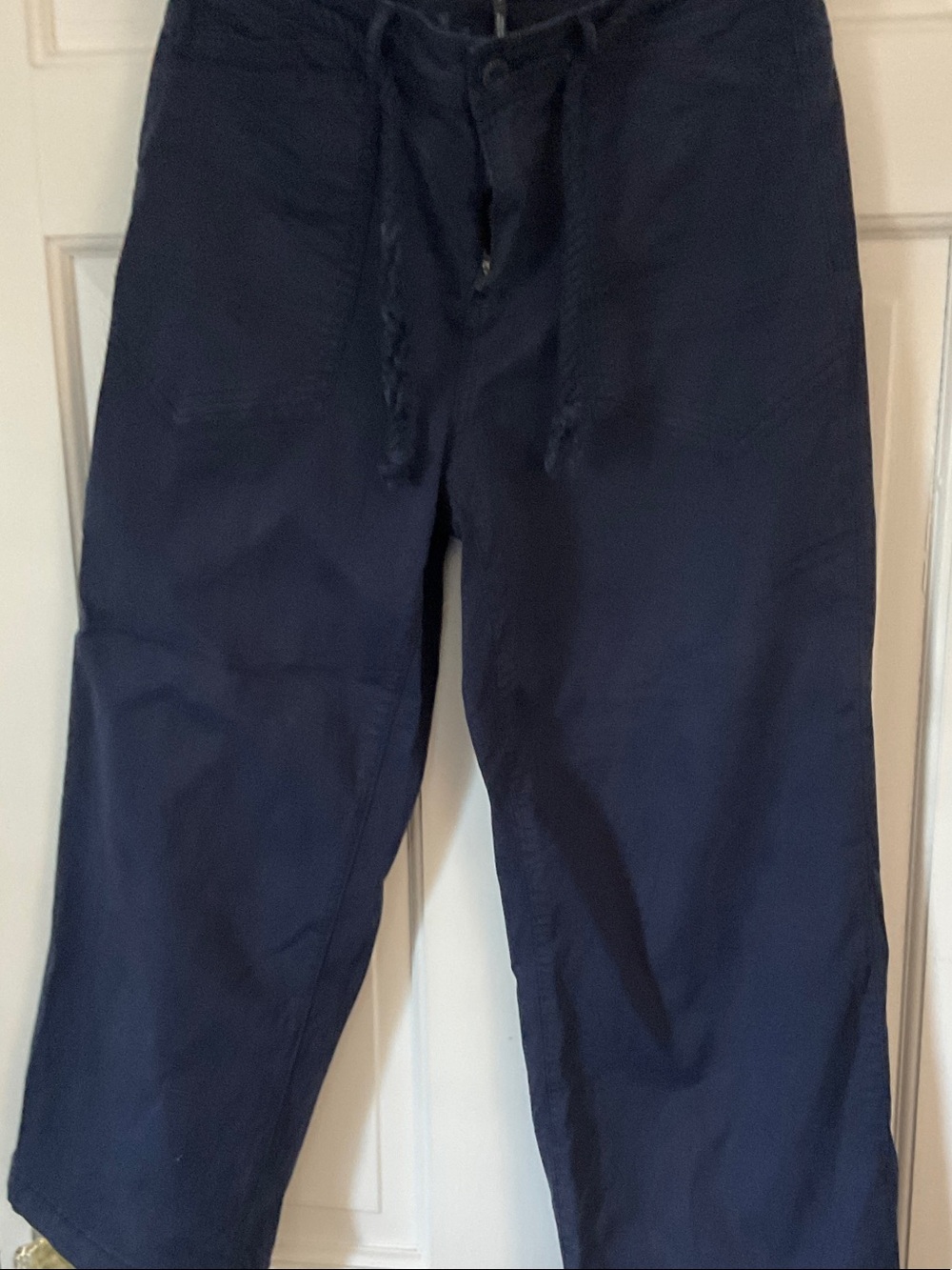 Womens Navy Drawstring Casual Pants
